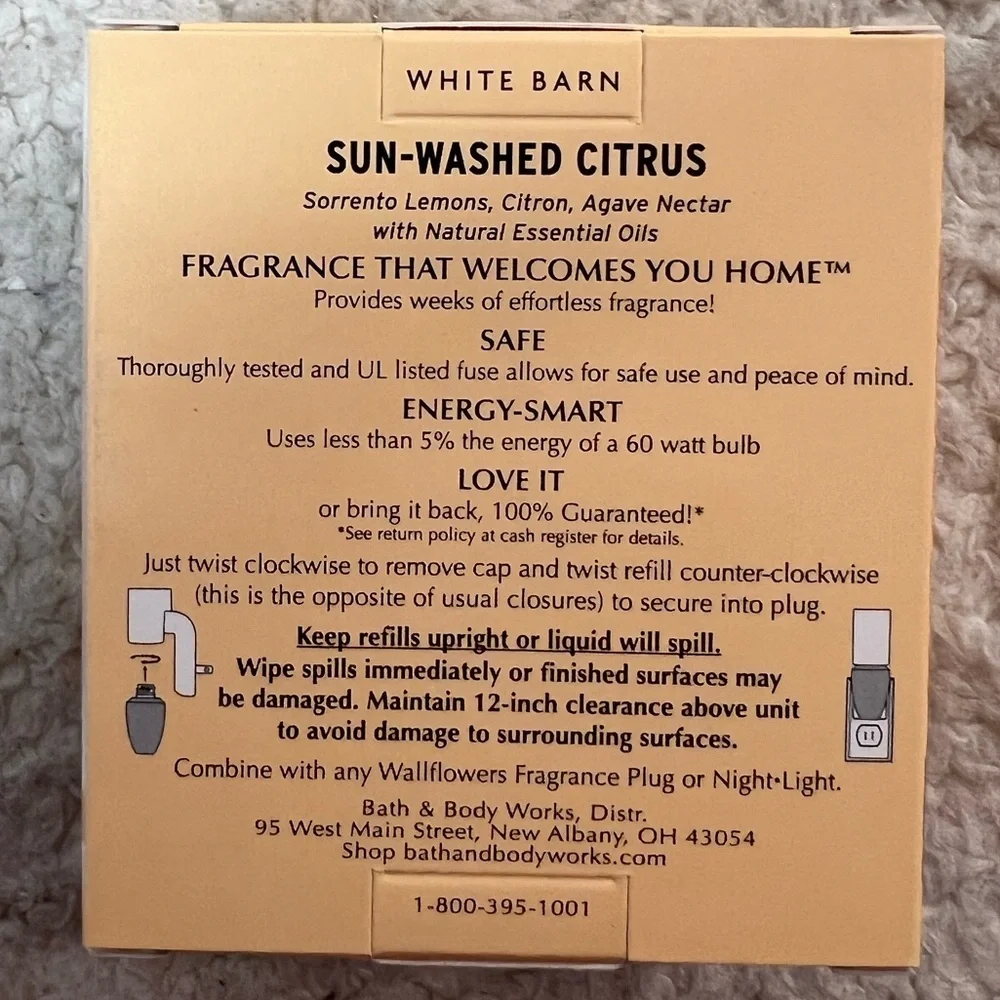 B&BW White Barn "Sun Washed Citrus'" Wallflowers Home Fragrance Refills 2 Boxes - Picture 5 of 7